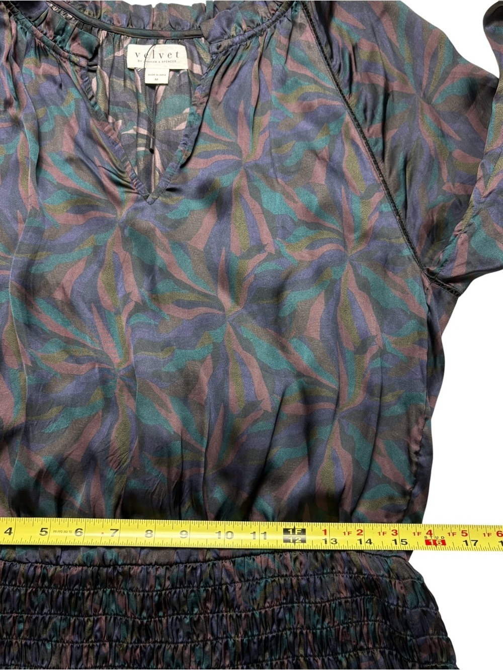NWOT Velvet by Graham & Spencer Maine Drop-Waist Mini Dress Sonoma Print Size M - Picture 9 of 13
